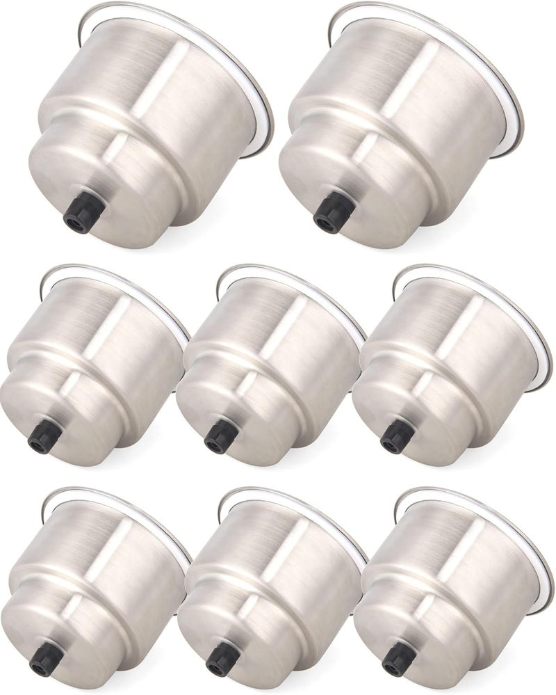 Mojiate 8-Pack Stainless Boat Cup Holder Insert | Marine-Grade for Boat, RV, Camper, Truck & Yacht | Includes Mounting Gasket & Internal Pad - Image 1